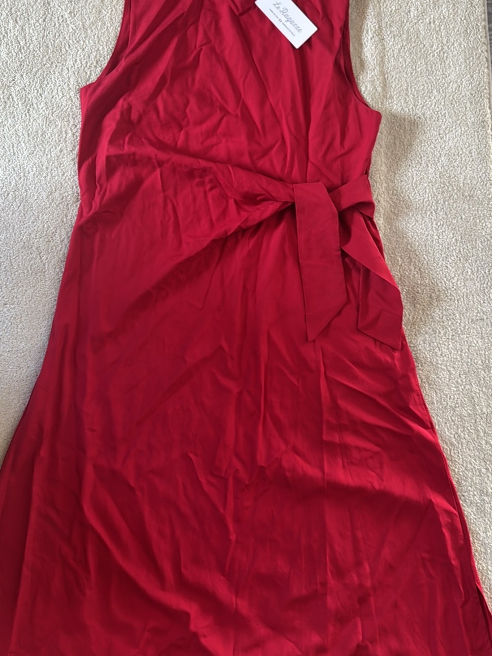 Red Boatneck Maxi Dress M NWT